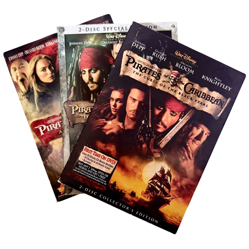 Disney Pirates of the Caribbean DVD Trilogy 1-3 Special Editions Used